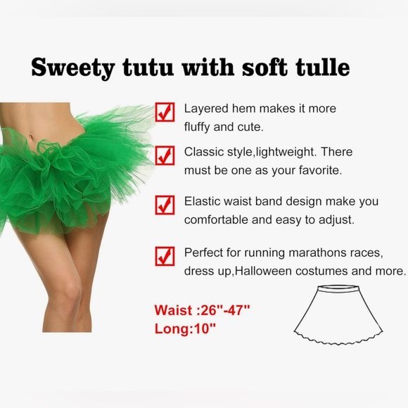 Simplicity Women's Classic 5 Layered Tulle Tutu Skirt, NIP - Picture 2 of 9
